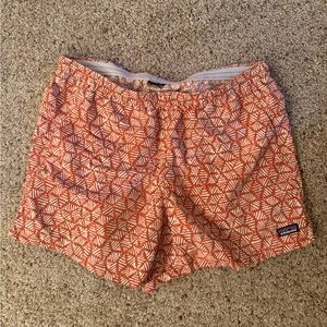 Patagonia Vibrant Orange Patterned Shorts